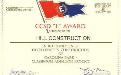 Hill Construction Receives CCSD 2024 “E” Award for Excellence in School Construction